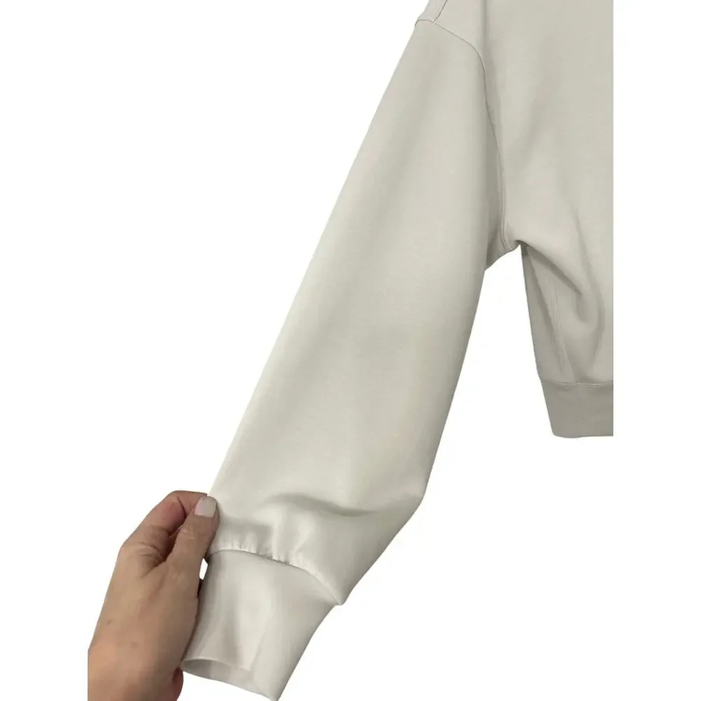 Lululemon Softstreme Perfectly Oversized Cropped Crew White Opal Sweatshirt 2 - Picture 6 of 10